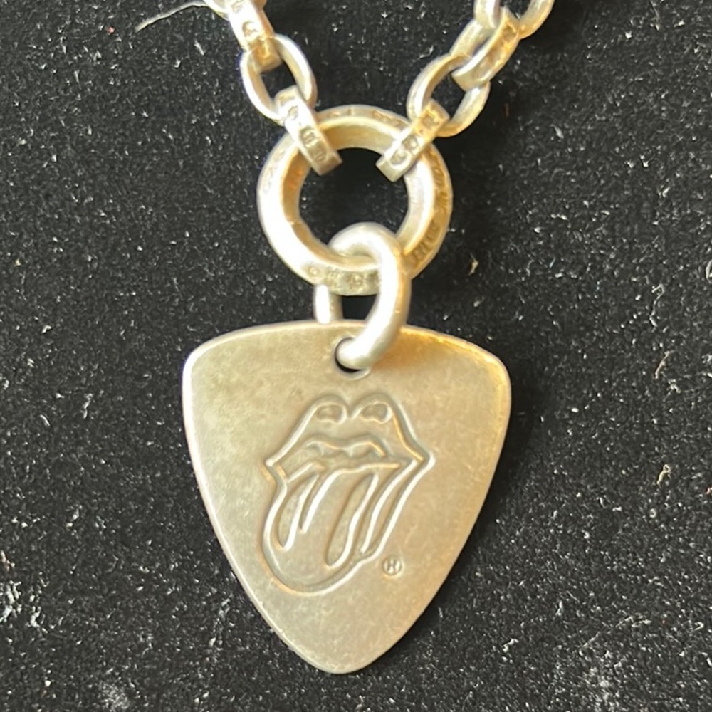 Chrome Hearts Paper Chain Silver Necklace with Rolling Stones Pendant